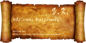 Váradi Kalliopé névjegykártya